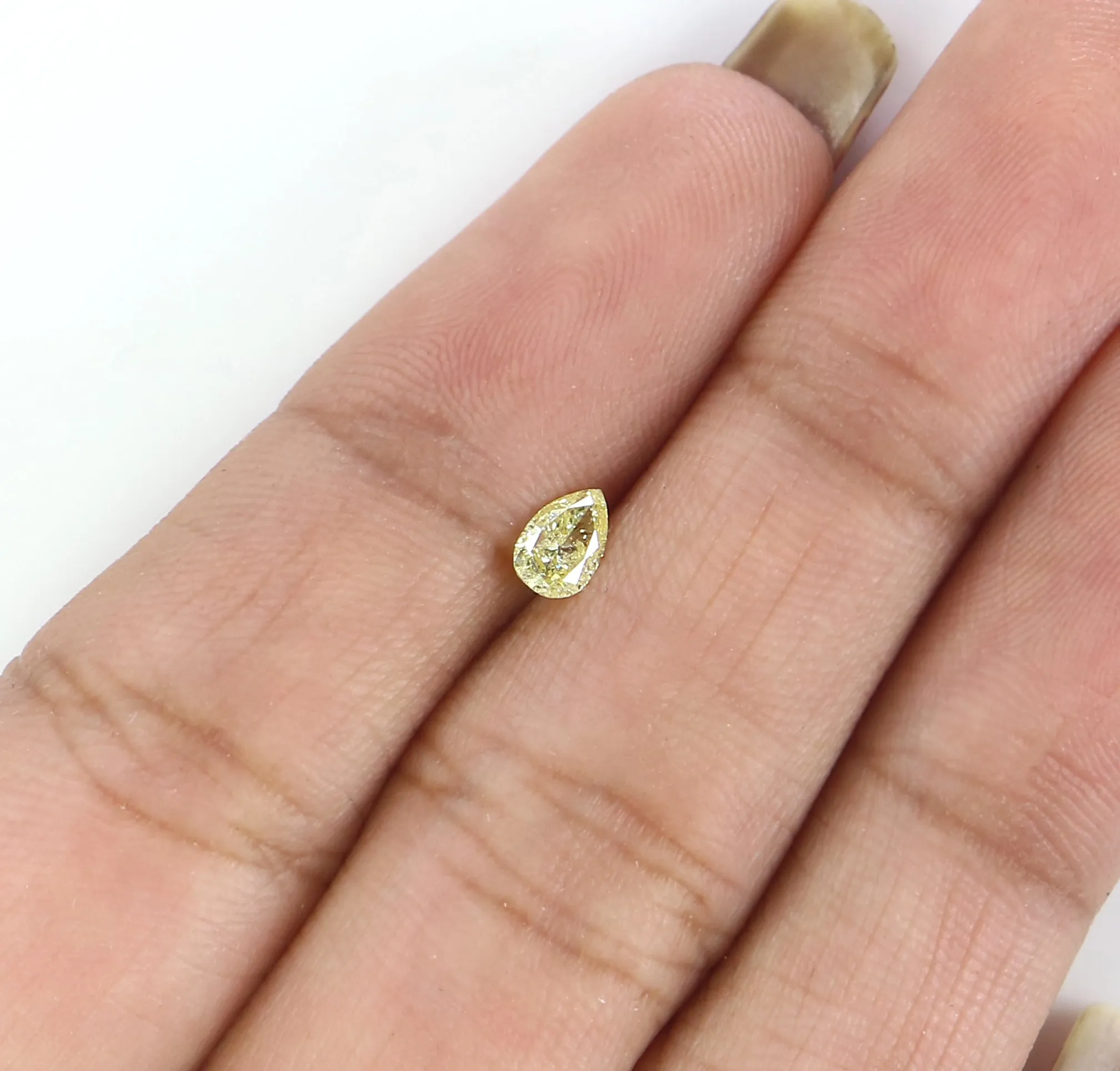 0.23 CT Natural Loose Pear Shape Diamond Yellow Color Pear Cut Diamond 4.90 MM Natural Loose Yellow Color Pear Brilliant Cut Diamond LQ6499