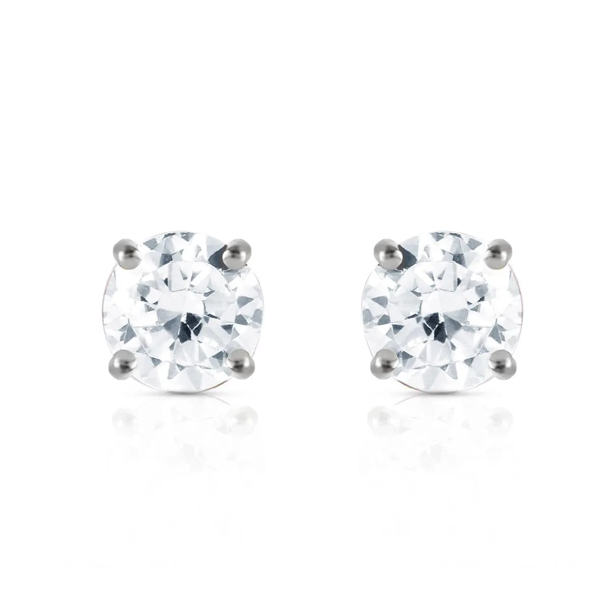 0.6 Carat 14K Solid White Gold Stud Earrings 0.60 Carat H-i, Si-2 Diamond