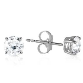 0.8 Carat 14K Solid White Gold Stud Earrings 0.80 Carat H-i, Si-2 Diamond