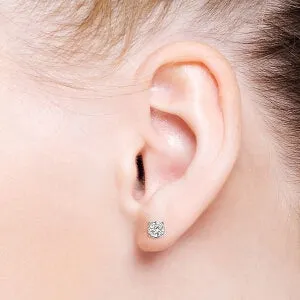 0.8 Carat 14K Solid White Gold Stud Earrings 0.80 Carat H-i, Si-2 Diamond