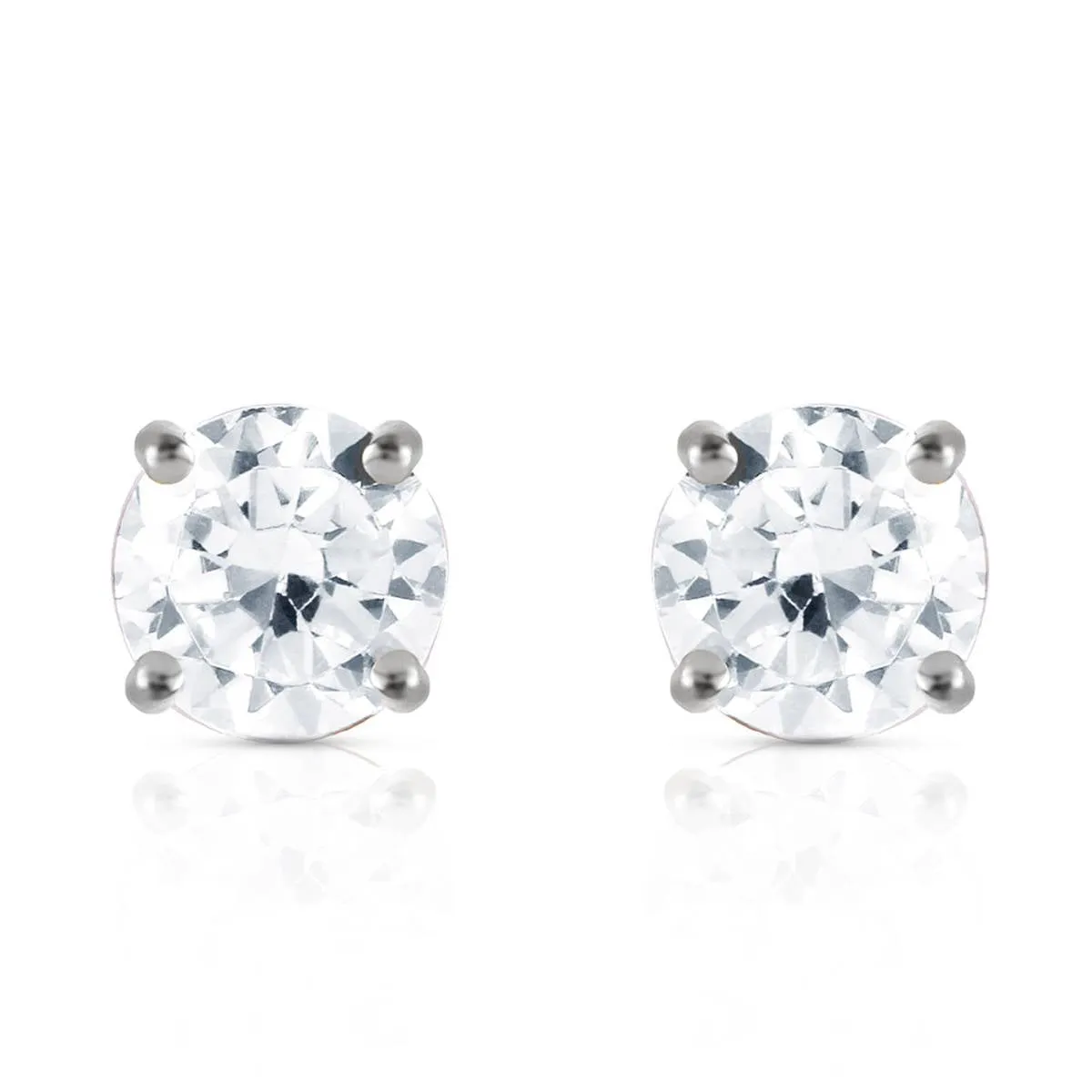0.8 Carat 14K Solid White Gold Stud Earrings 0.80 Carat H-i, Si-2 Diamond