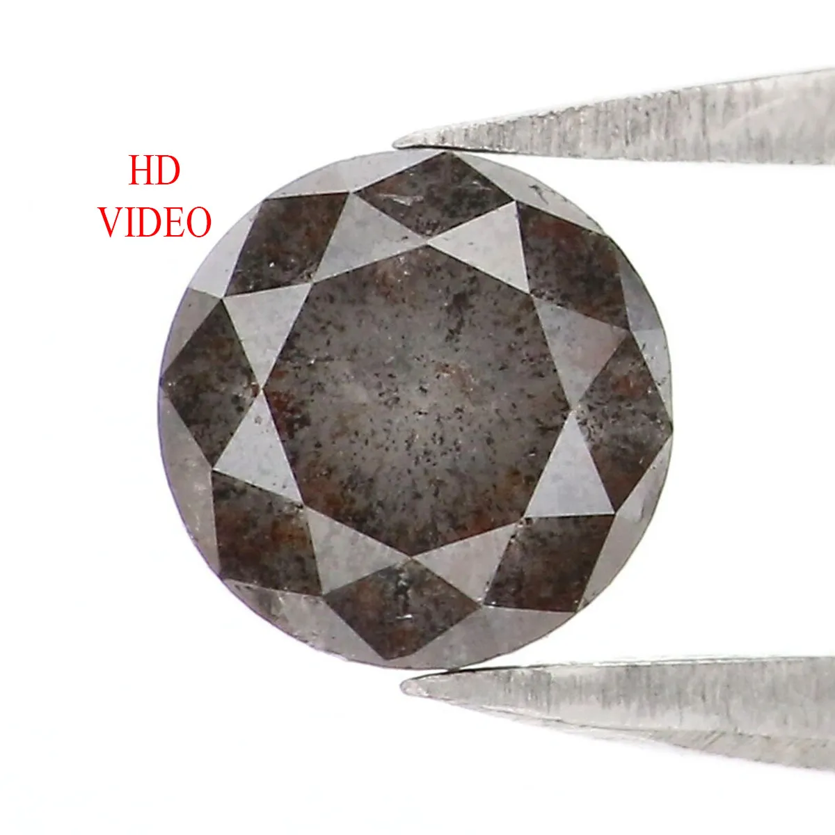 0.81 CT Natural Loose Round Shape Diamond Salt And Pepper Round Cut Diamond 5.40 MM Natural Black Color Round Brilliant Cut Diamond LQ9412