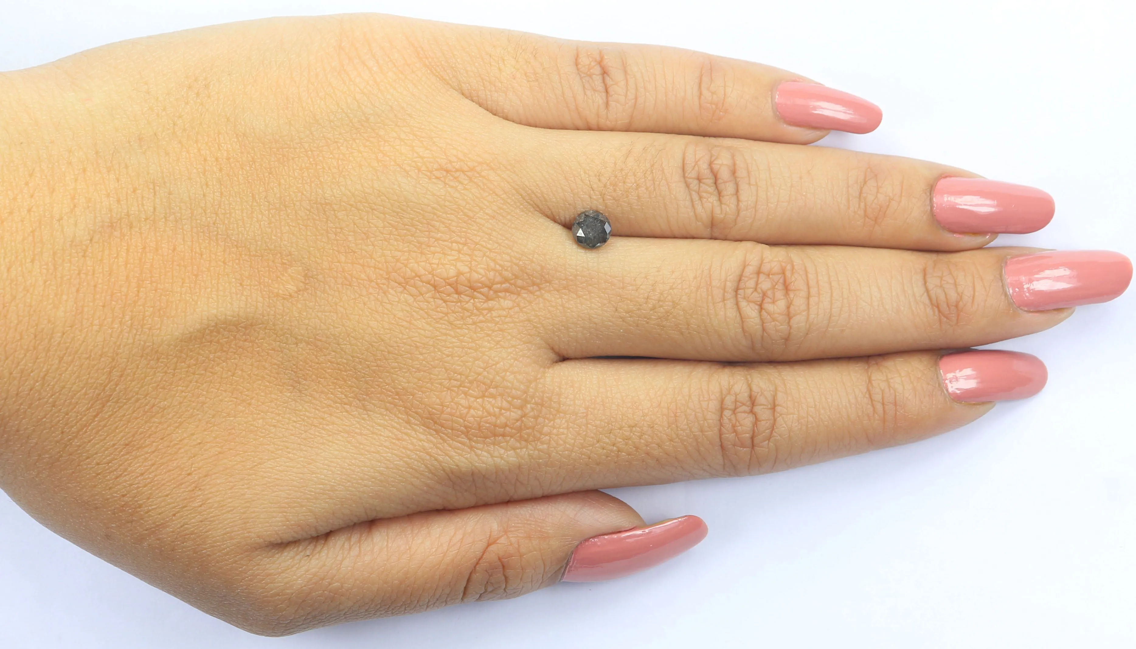 0.81 CT Natural Loose Round Shape Diamond Salt And Pepper Round Cut Diamond 5.40 MM Natural Black Color Round Brilliant Cut Diamond LQ9412