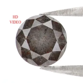 0.81 CT Natural Loose Round Shape Diamond Salt And Pepper Round Cut Diamond 5.40 MM Natural Black Color Round Brilliant Cut Diamond LQ9412