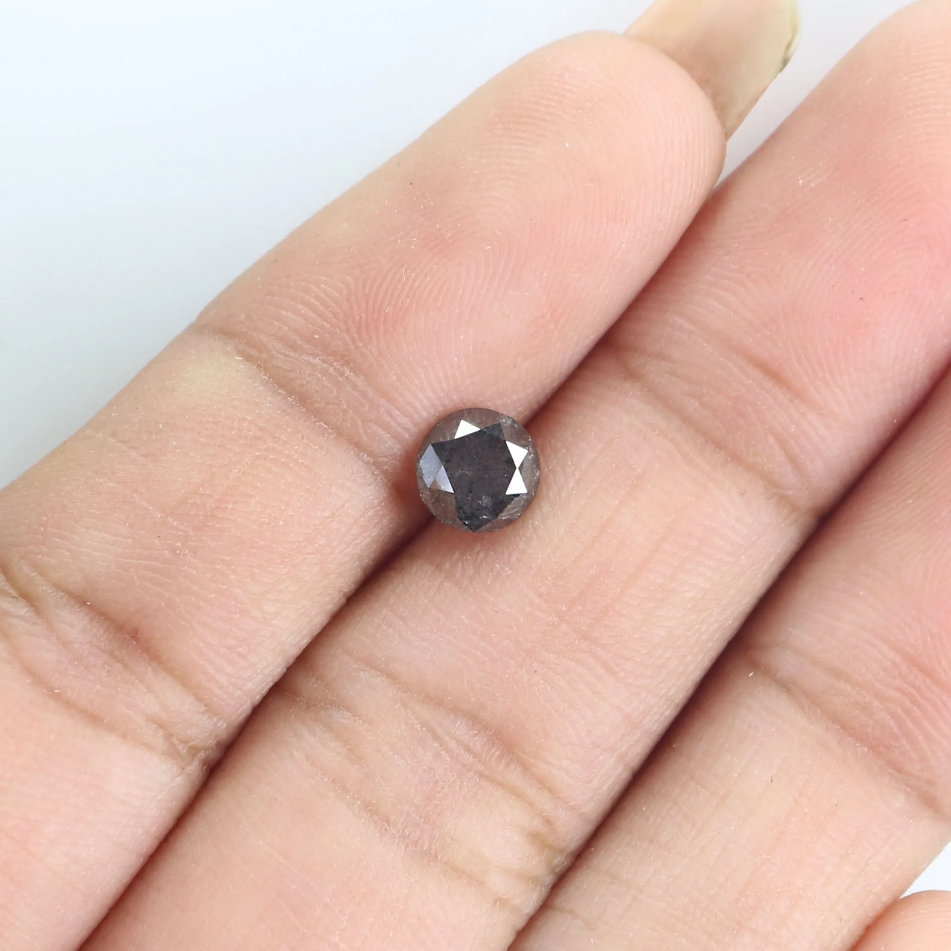0.81 CT Natural Loose Round Shape Diamond Salt And Pepper Round Cut Diamond 5.40 MM Natural Black Color Round Brilliant Cut Diamond LQ9412