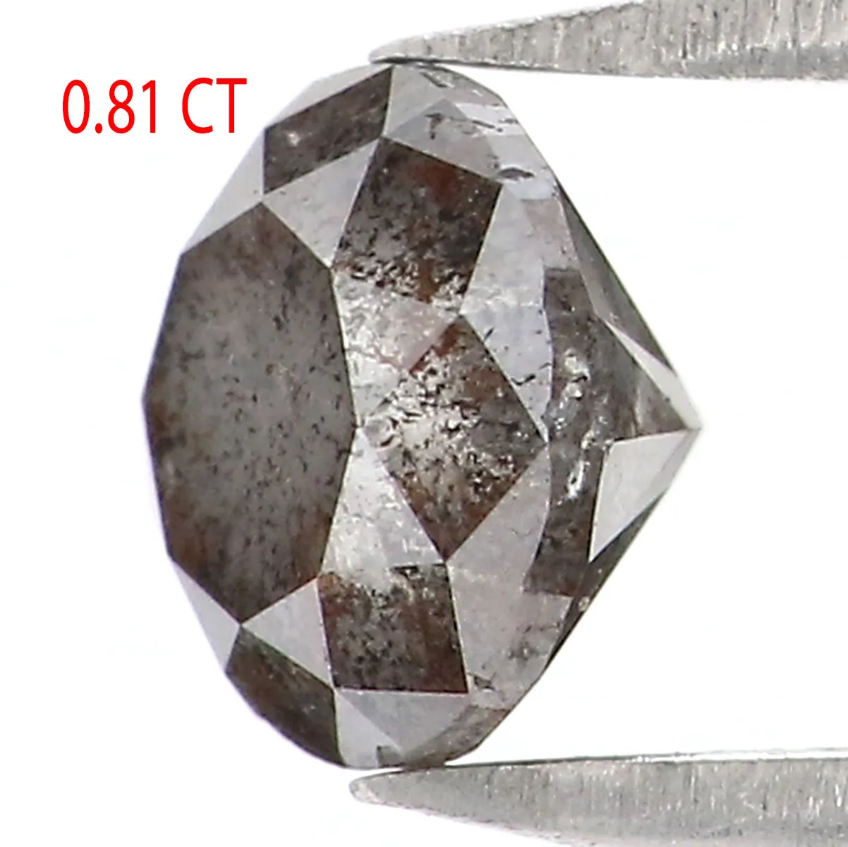 0.81 CT Natural Loose Round Shape Diamond Salt And Pepper Round Cut Diamond 5.40 MM Natural Black Color Round Brilliant Cut Diamond LQ9412