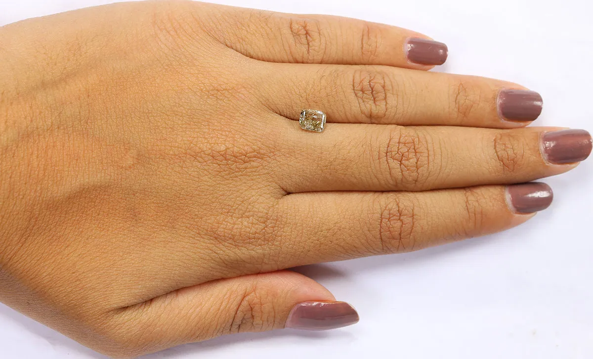 0.90 CT Natural Loose Cushion Shape Diamond Grey Color Cushion Cut Diamond 6.40 MM Natural Yellow Color Cushion Brilliant Cut Diamond LQ7407