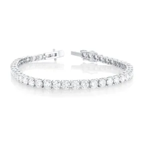 10.75 Carat Round Lab Grown Diamond Tennis Bracelet set in 14K White Gold