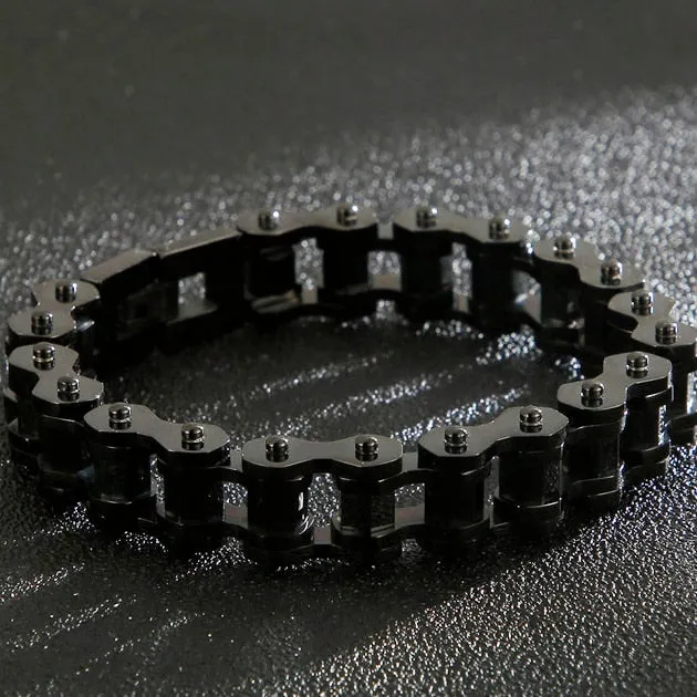 12MM Wide Stainless Steel Bicycle Cycling Chain Man Bracelet