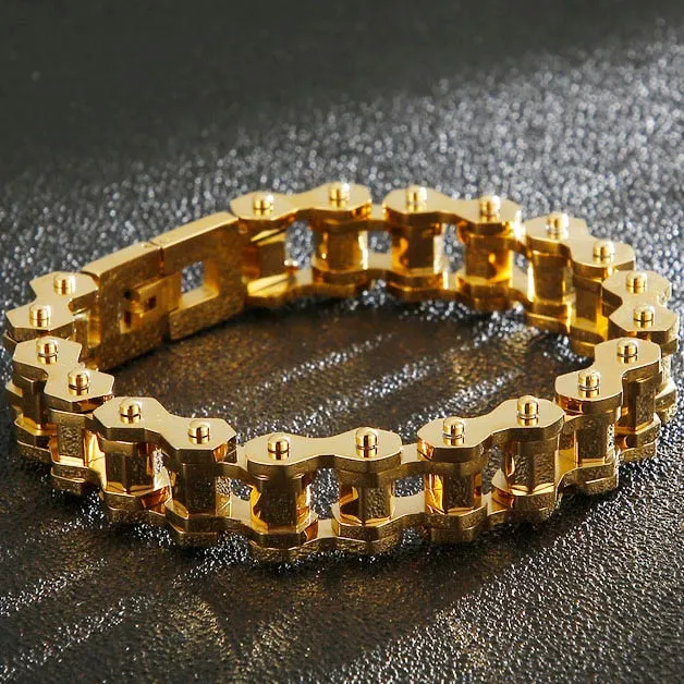 12MM Wide Stainless Steel Bicycle Cycling Chain Man Bracelet