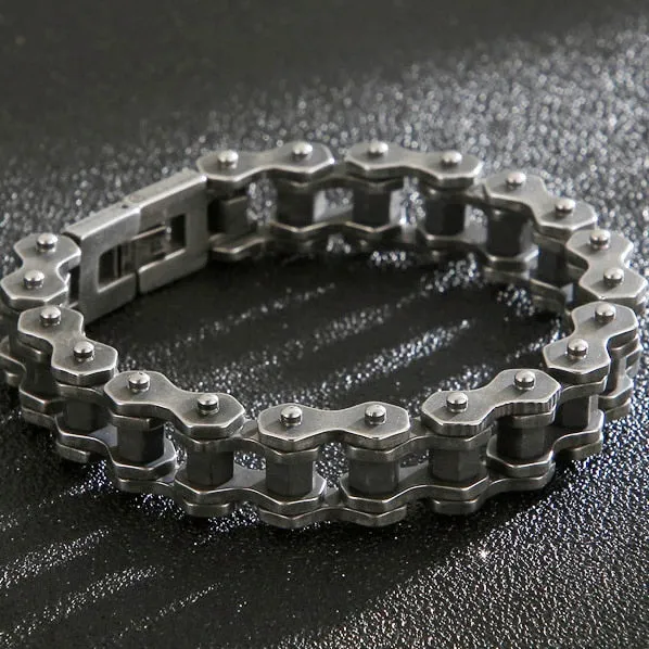 12MM Wide Stainless Steel Bicycle Cycling Chain Man Bracelet