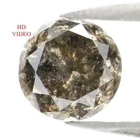 1.48 CT Natural Loose Round Shape Diamond Salt And Pepper Round Cut Diamond 6.70 MM Natural Loose Diamond Round Brilliant Cut Diamond LQ8699