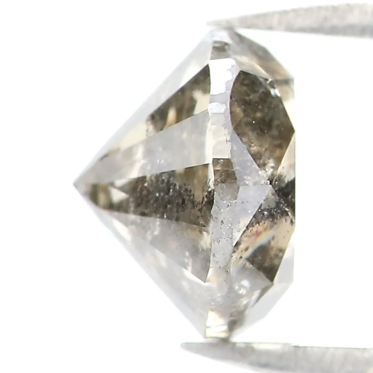 1.48 CT Natural Loose Round Shape Diamond Salt And Pepper Round Cut Diamond 6.70 MM Natural Loose Diamond Round Brilliant Cut Diamond LQ8699