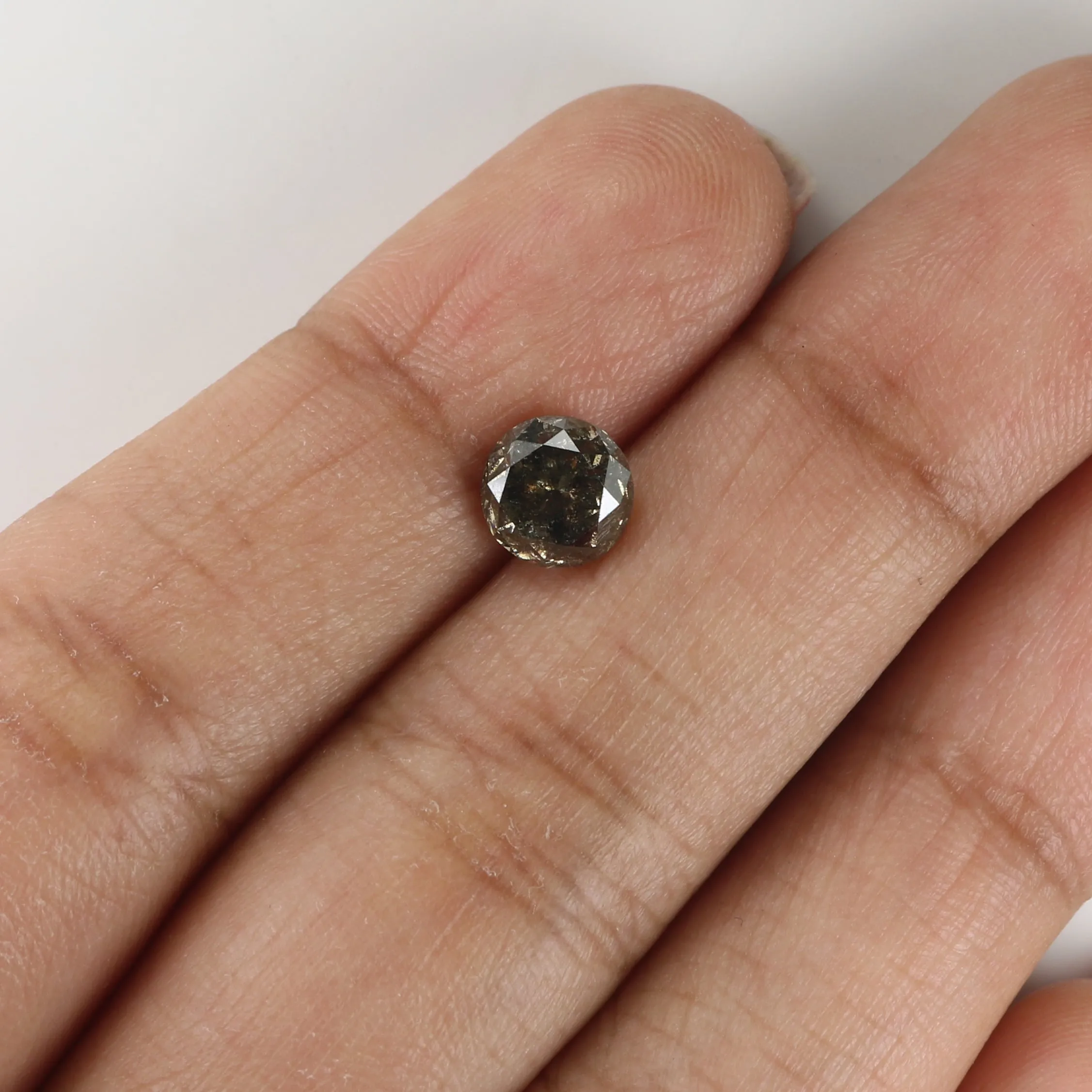 1.48 CT Natural Loose Round Shape Diamond Salt And Pepper Round Cut Diamond 6.70 MM Natural Loose Diamond Round Brilliant Cut Diamond LQ8699