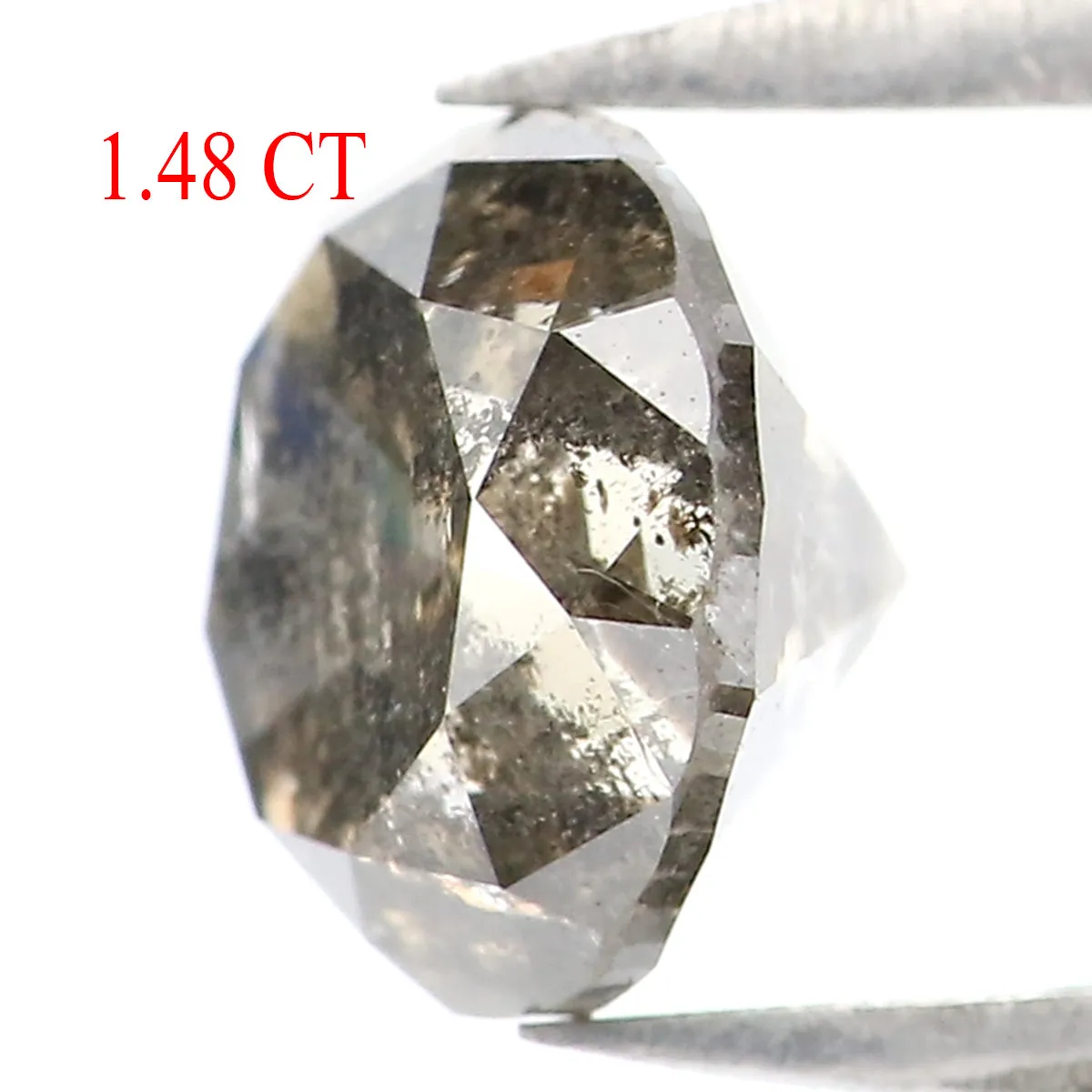 1.48 CT Natural Loose Round Shape Diamond Salt And Pepper Round Cut Diamond 6.70 MM Natural Loose Diamond Round Brilliant Cut Diamond LQ8699