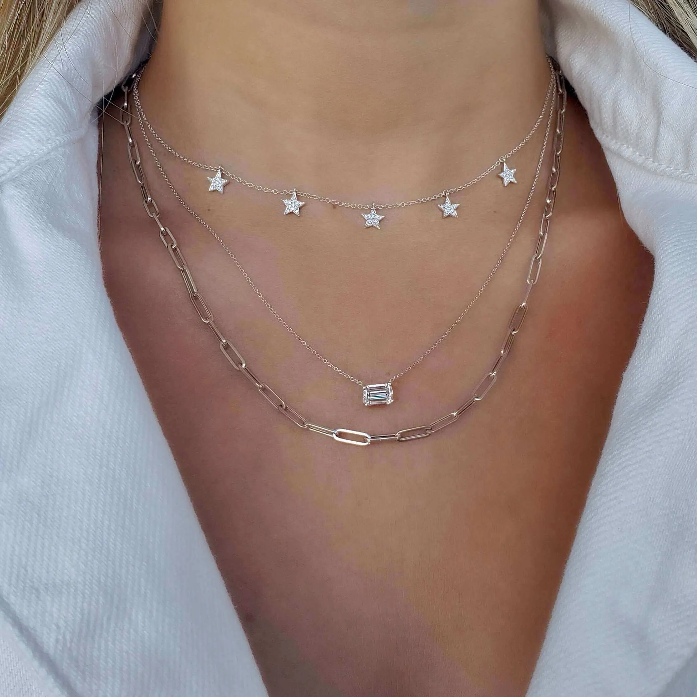 14K Gold Floating Solitaire Necklace Setting