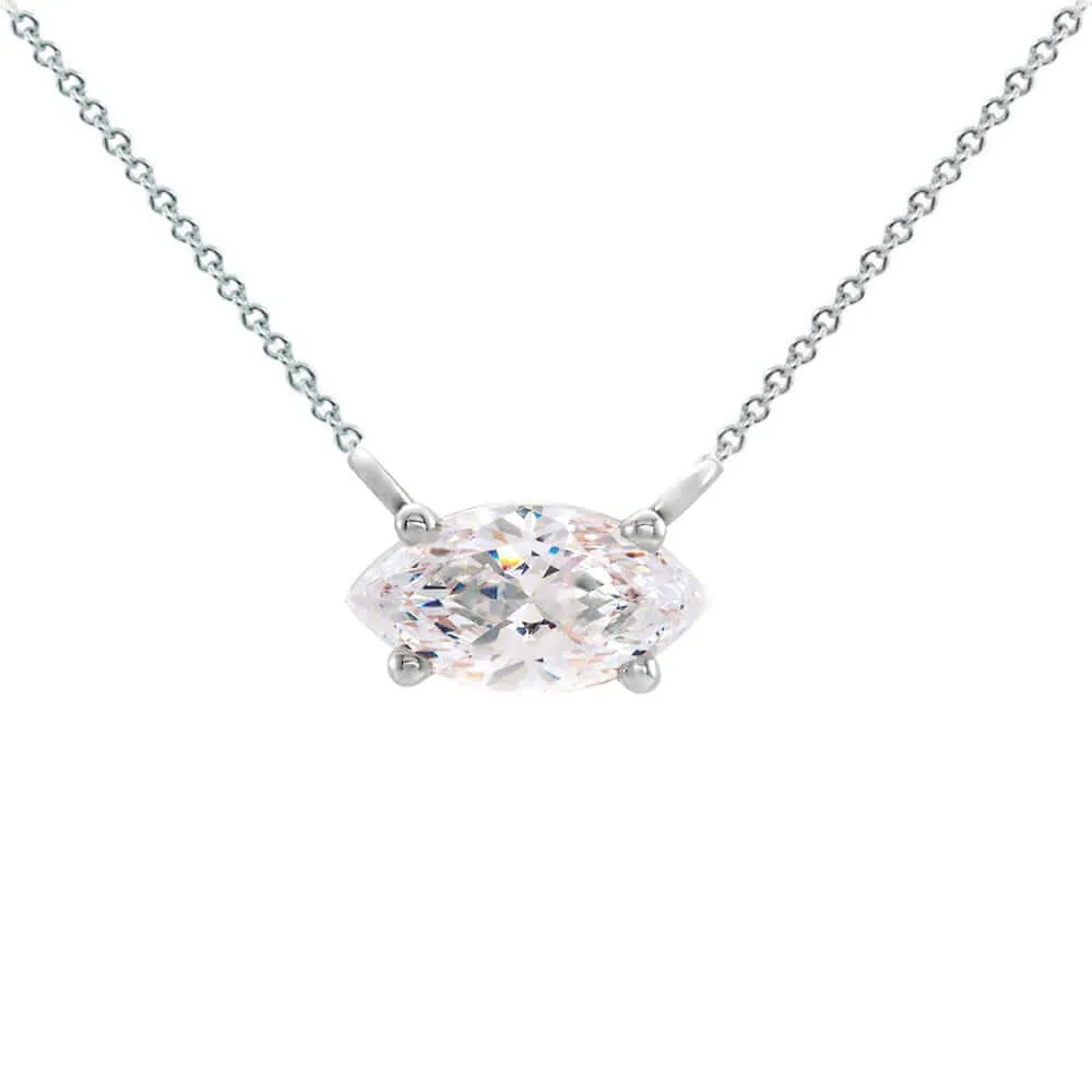 14K Gold Floating Solitaire Necklace Setting