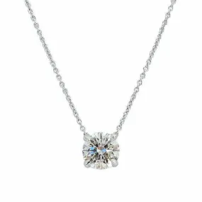 14K Gold Floating Solitaire Necklace Setting