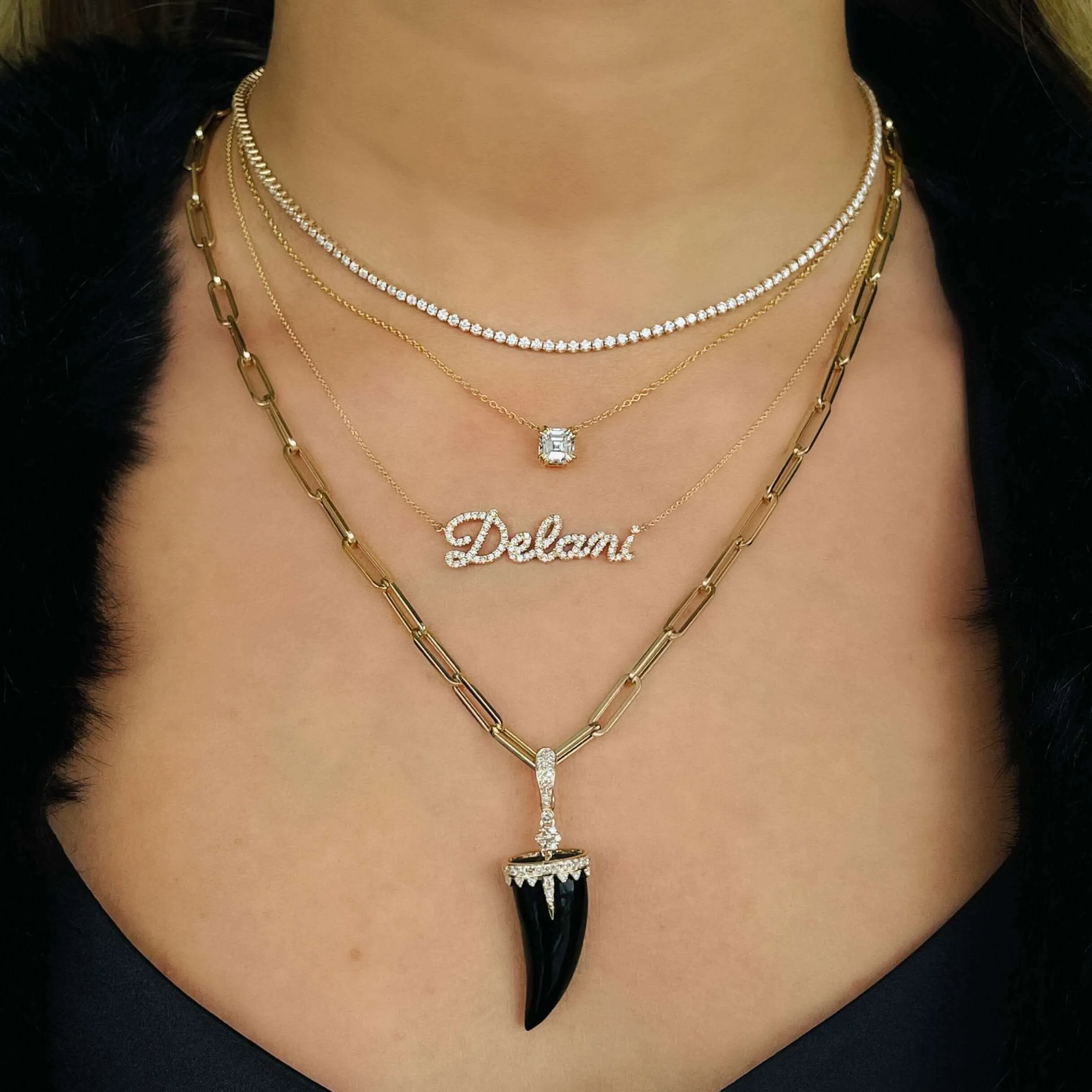 14K Gold Floating Solitaire Necklace Setting
