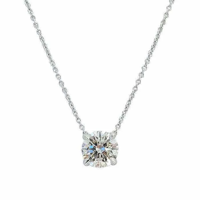 14K Gold Floating Solitaire Necklace Setting