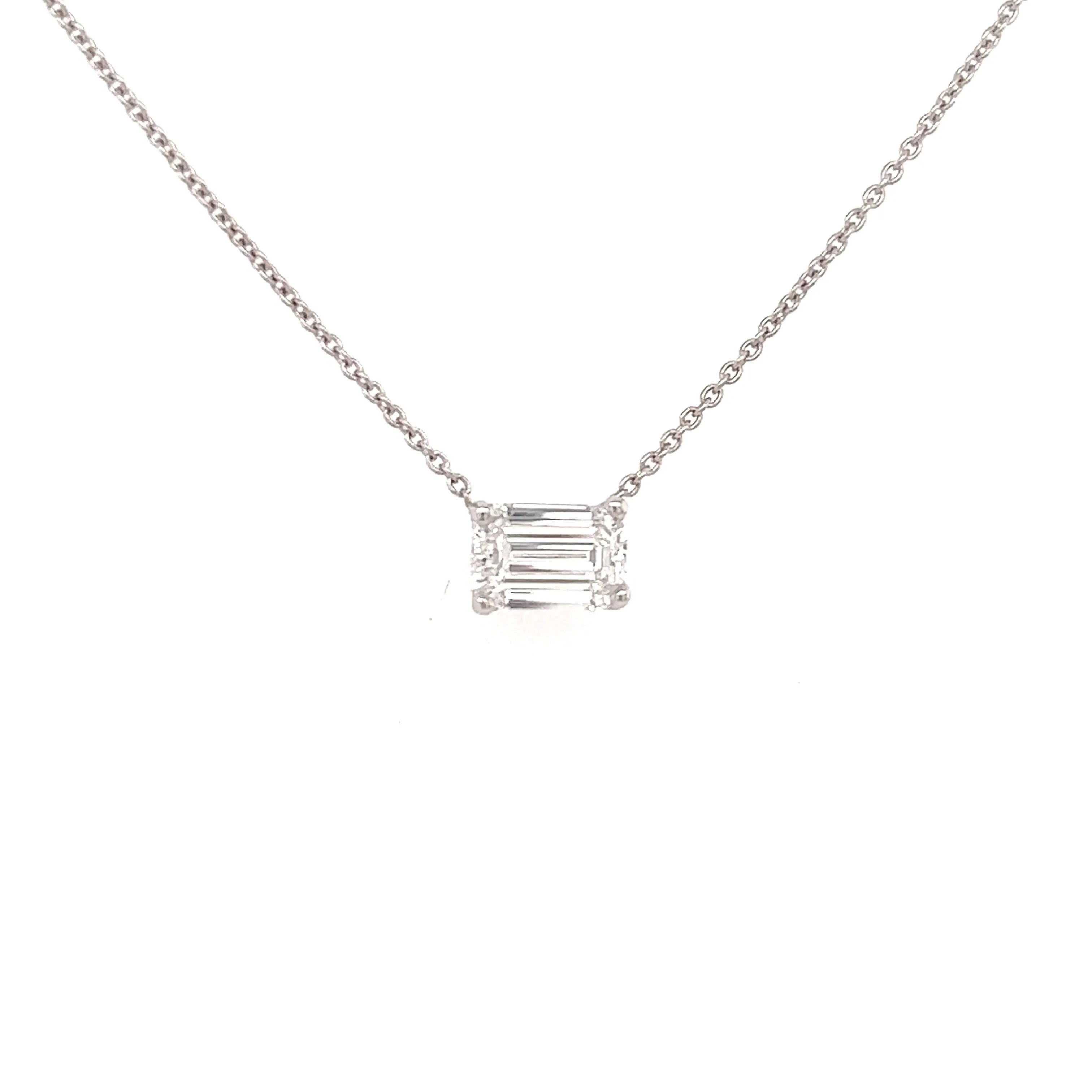 14K Gold Floating Solitaire Necklace Setting