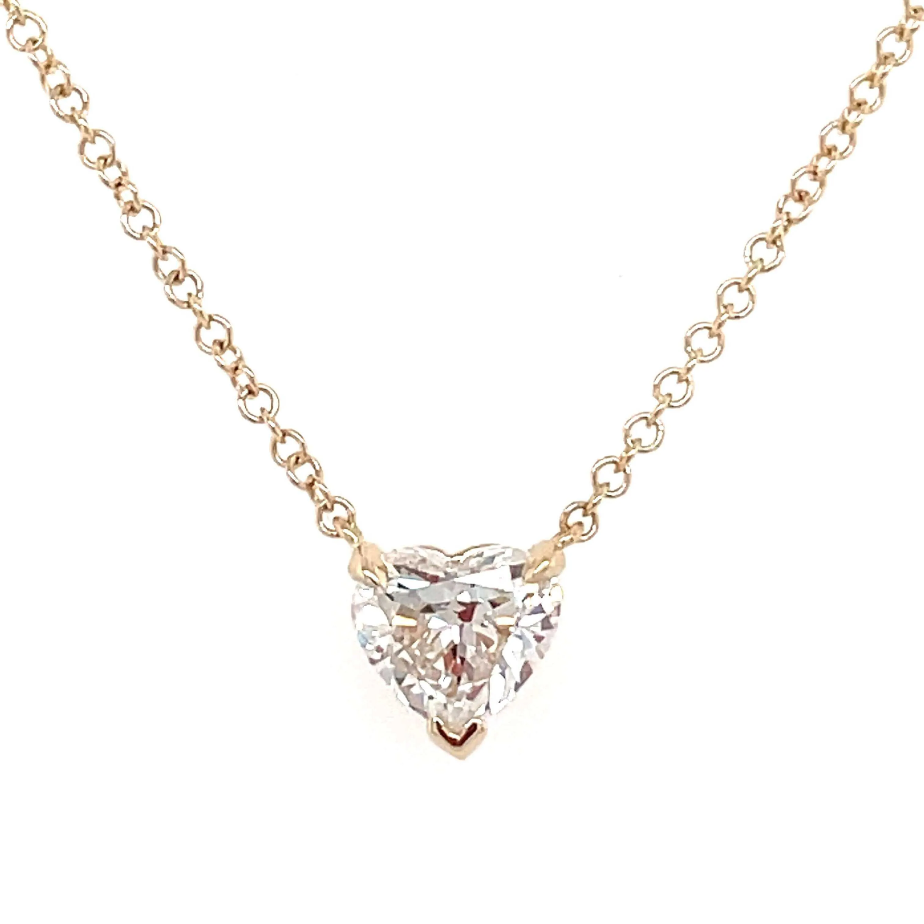14K Gold Floating Solitaire Necklace Setting