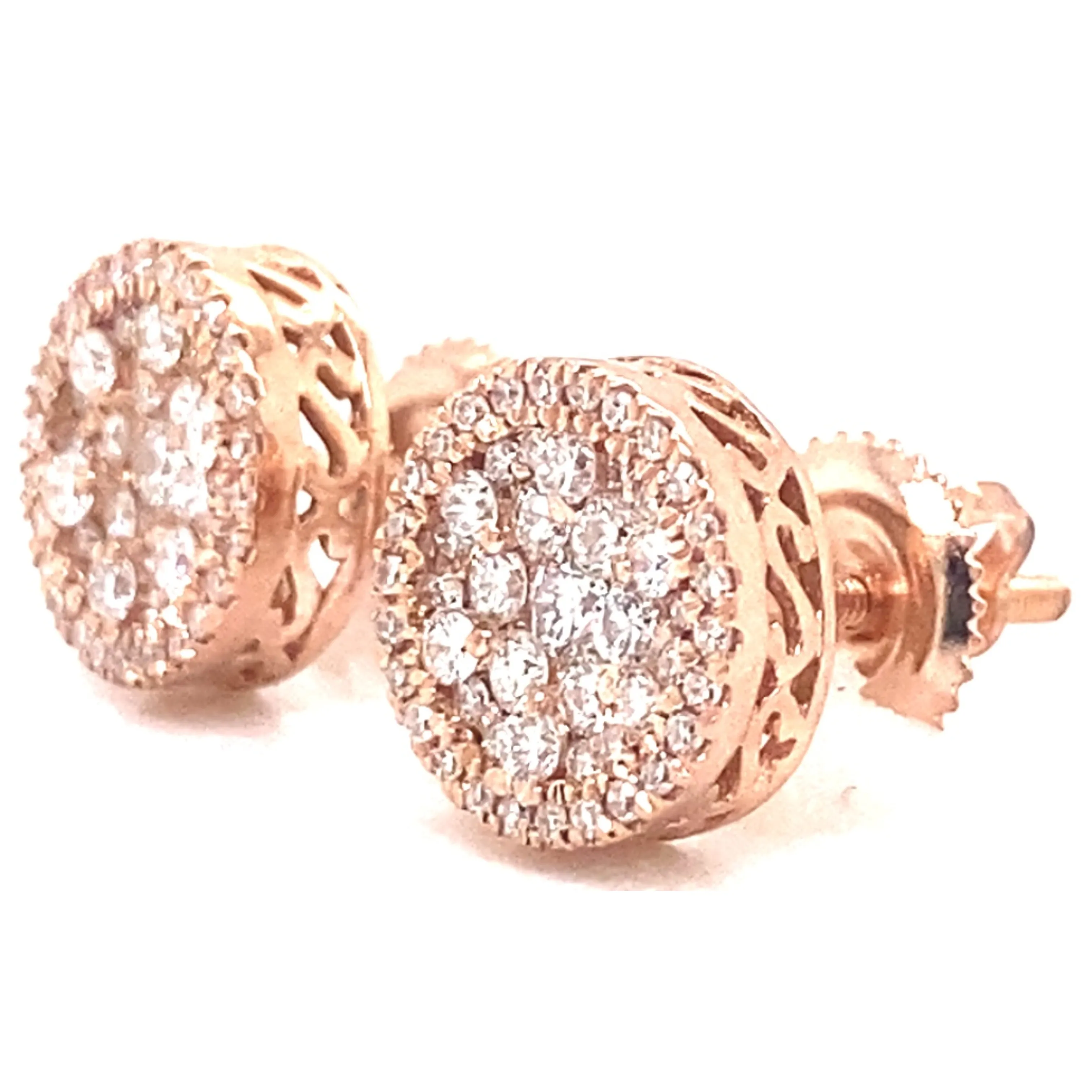 14k Rose Gold Diamond Earrings