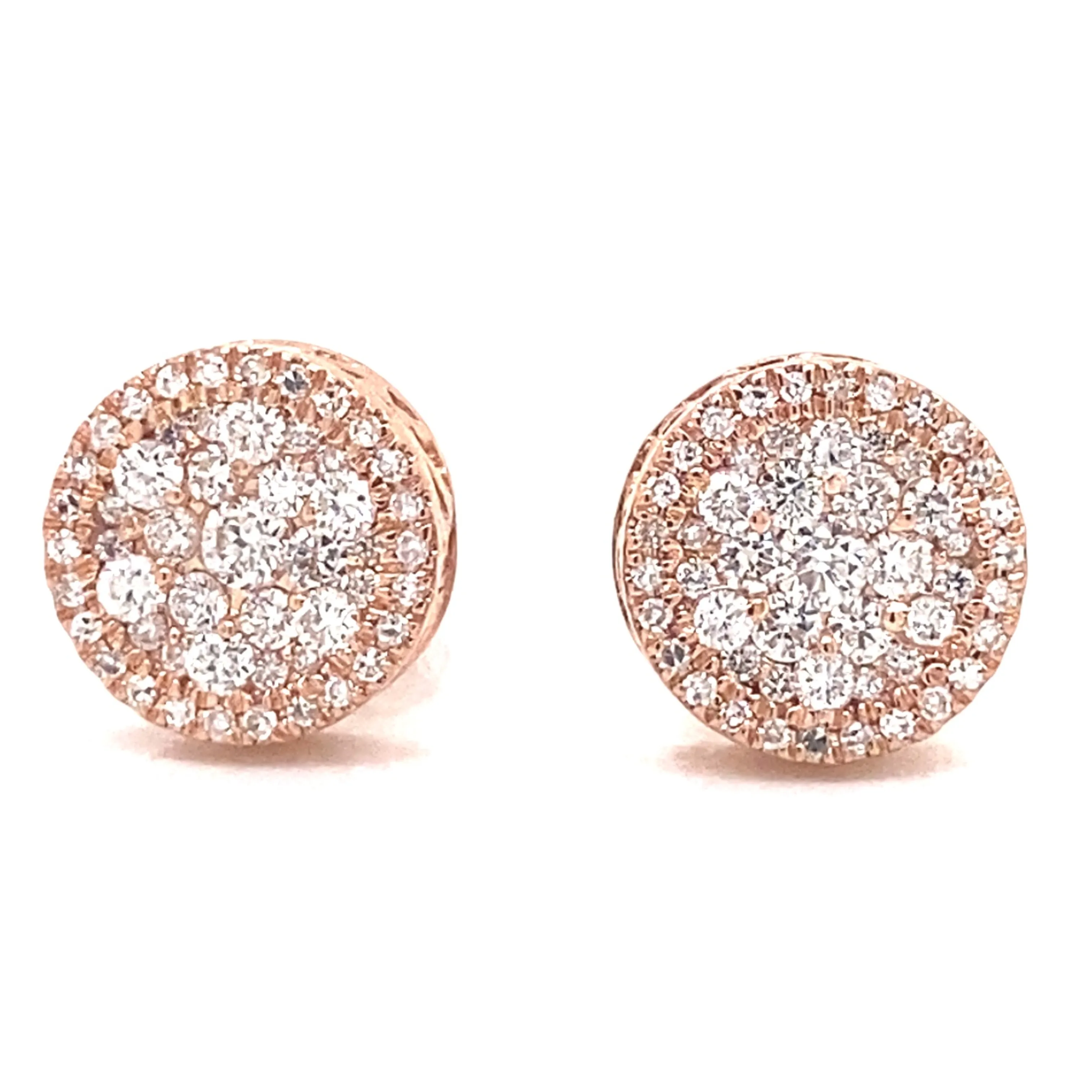 14k Rose Gold Diamond Earrings