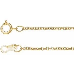 14K White 1 mm Adjustable Cable 16-18"  Chain