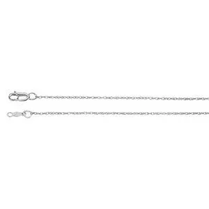 14K White 1 mm Rope 20" Chain