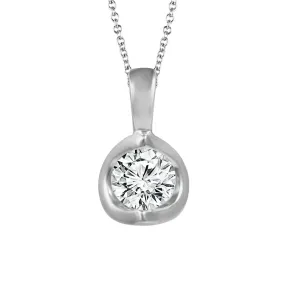 14K White Gold 0.25ctw Half-Moon Diamond Pendant