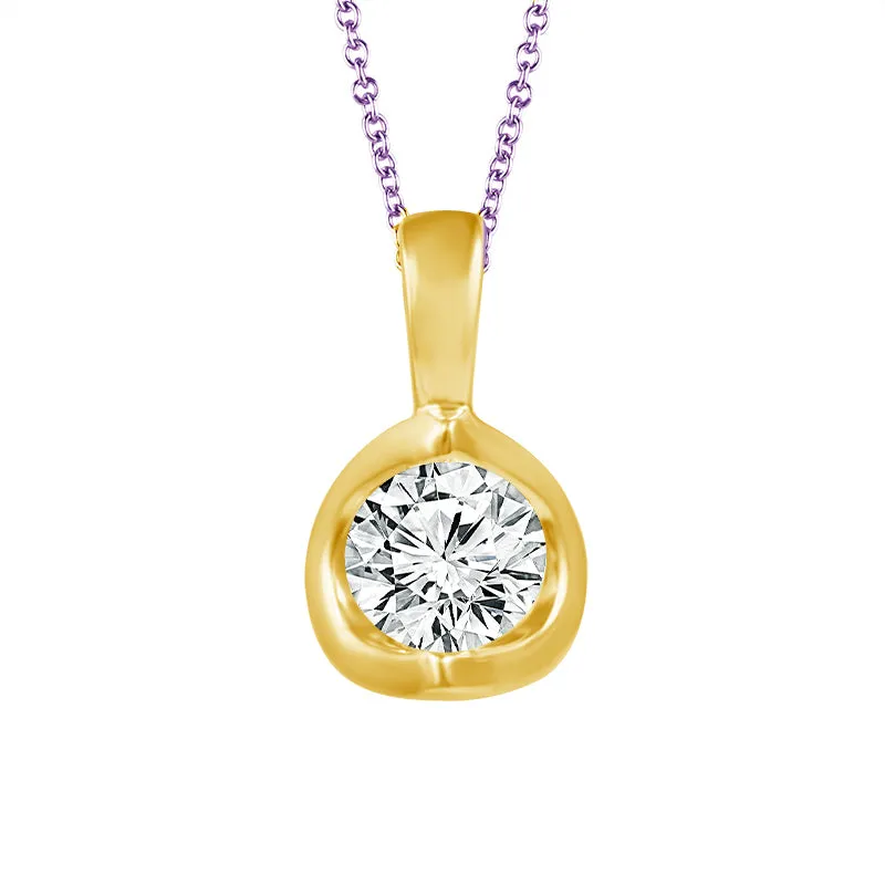 14K White Gold 0.25ctw Half-Moon Diamond Pendant
