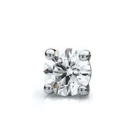 14k White Gold 4-prong Round Diamond Single Stud Earring 0.10ctw (3.0mm Ea), J-k Color, Si Clarity