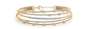14K Yellow Gold Criss-Cross Diamond Bracelet (.70ctw)