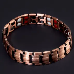 15MM Copper Chain Bracelet Men 4 Element Double Row Magnetic Therapy Mens Bracelets