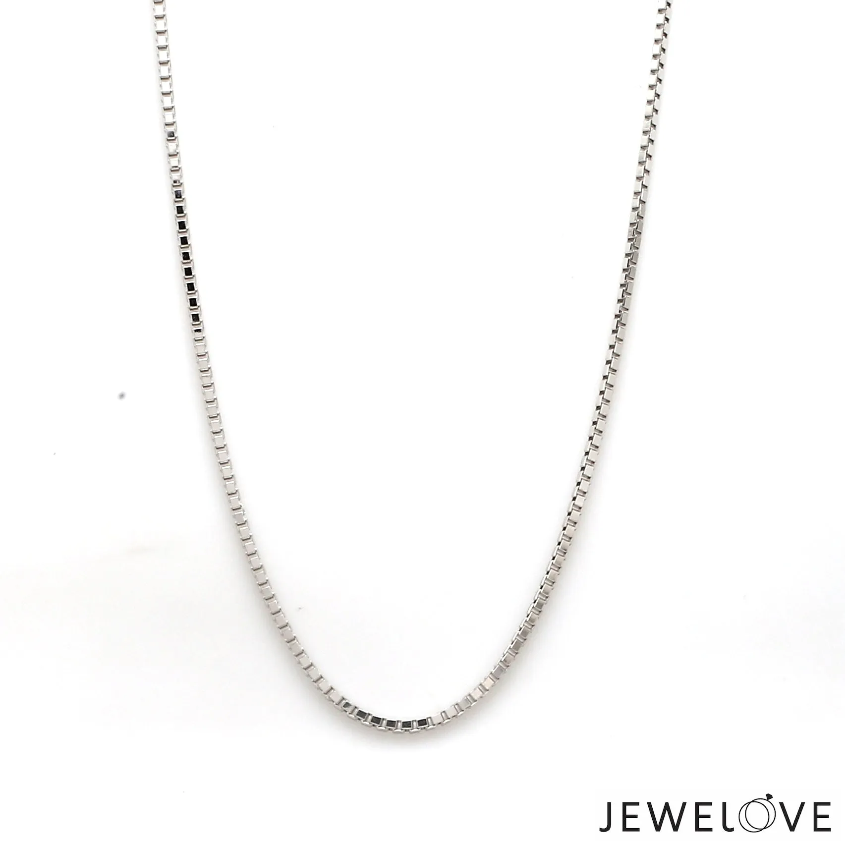 1.5mm Unisex Plain Japanese Platinum Box Chain SJ PTO 702-B