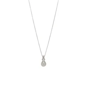 18ct White Gold Knot Solitaire Diamond Pendant