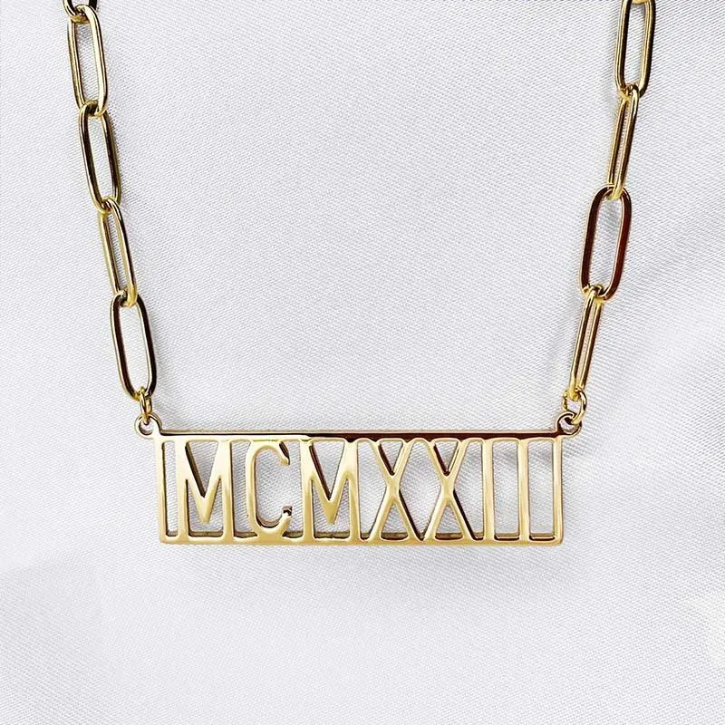 1922 MCMXXII Founding Year Necklace (Stainless Steel)