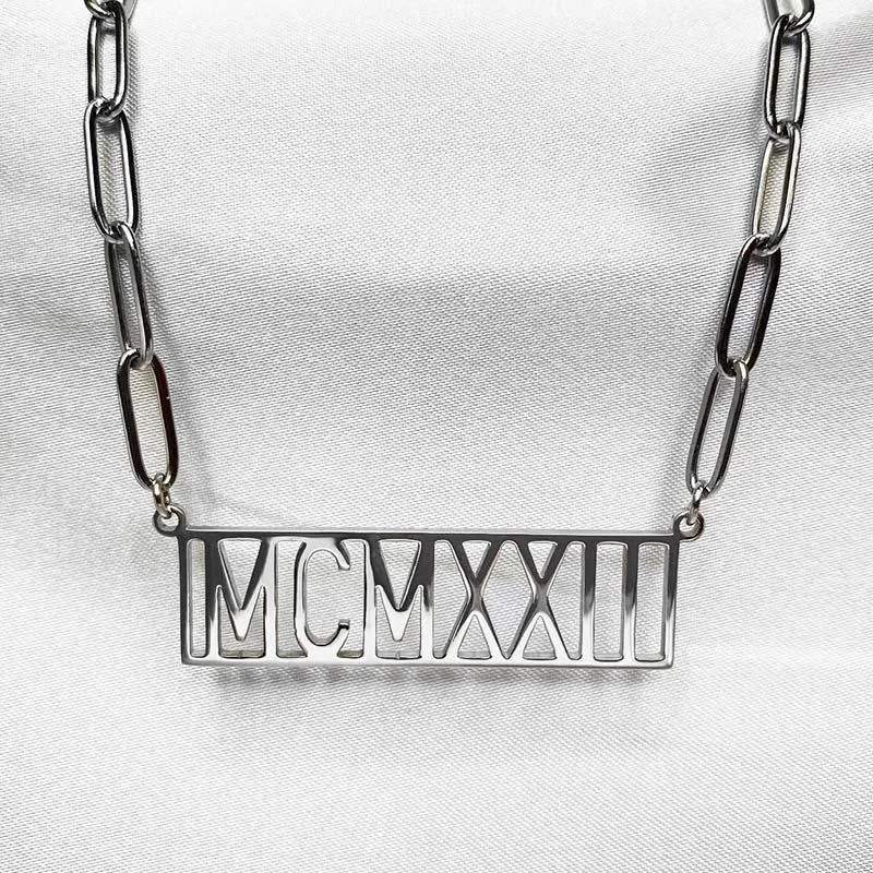 1922 MCMXXII Founding Year Necklace (Stainless Steel)