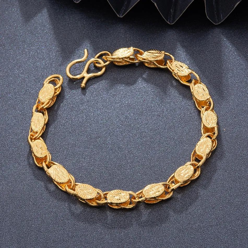 20CM Trendy Gold Color Men Bracelet