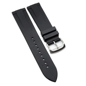 22mm Black Rubber Watch Strap, Quick Release Spring Bars