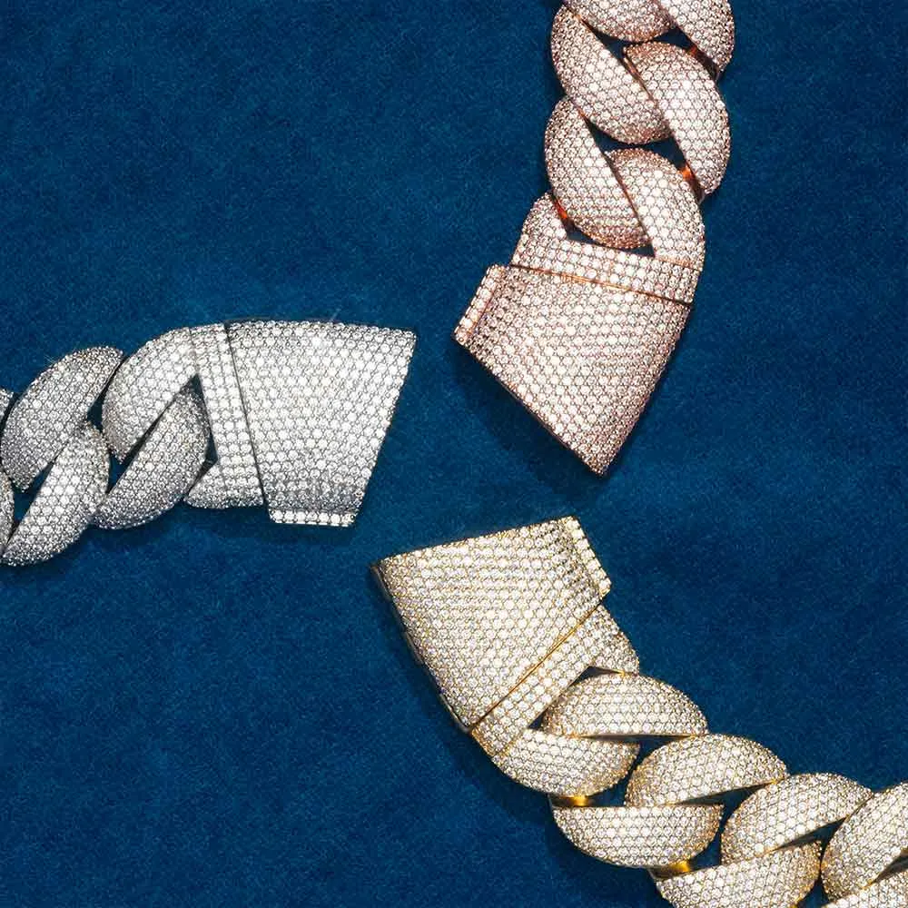 22MM Moissanite 6-Row Miami Cuban Link Bracelet 14K Gold