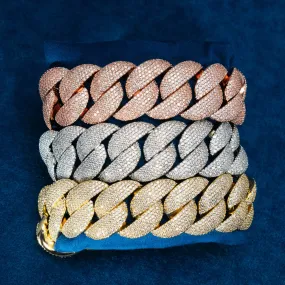 22MM Moissanite 6-Row Miami Cuban Link Bracelet 14K Gold
