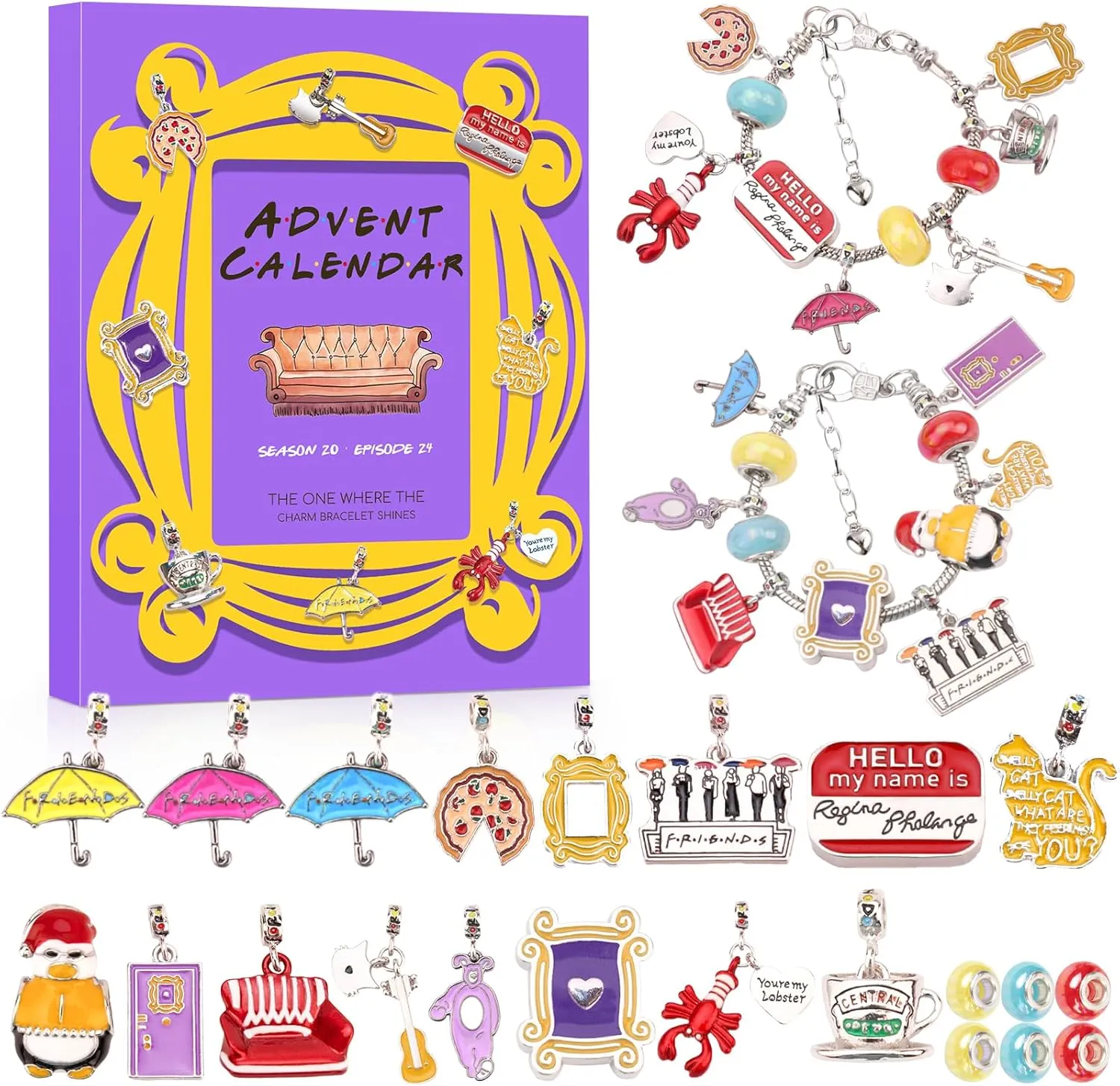 24 Days of FRIENDS Charm Bracelet Kit - Christmas Gift for Adult Men and Women
