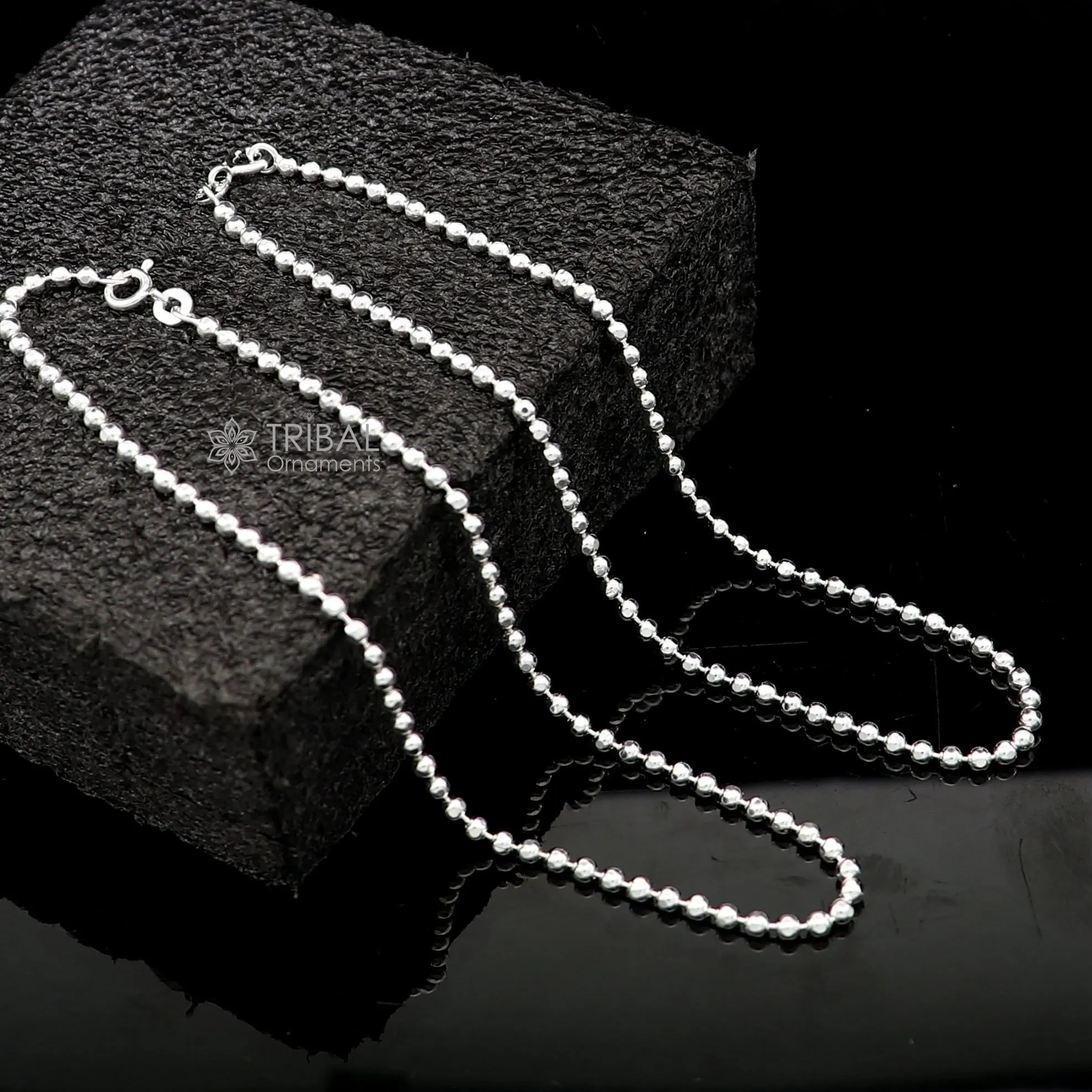2mm 10.5925 sterling silver beaded/ball chain anklet bracelet amazing light weight delicate anklets belly dance silver jewelry ank611