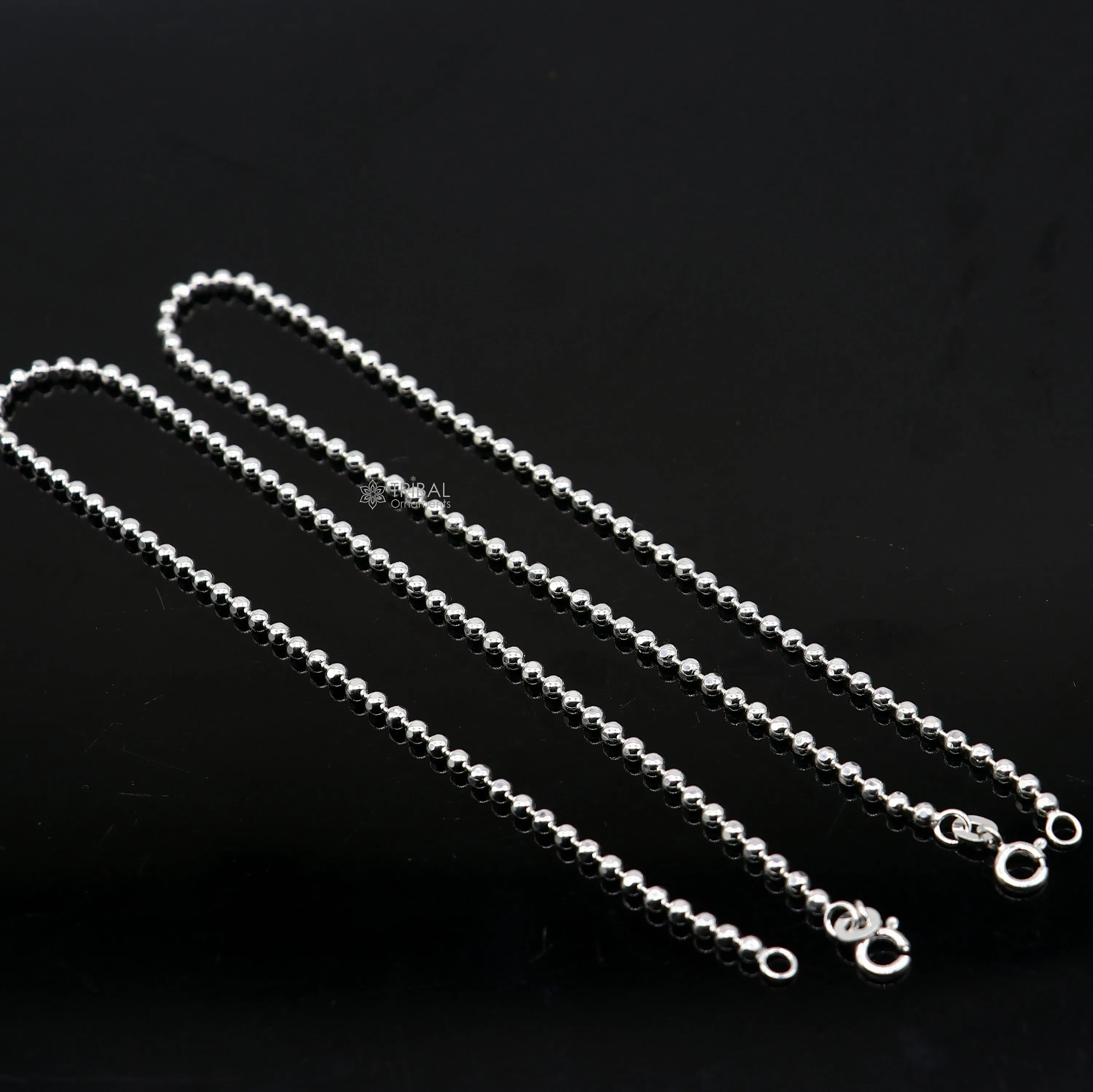 2mm 10.5925 sterling silver beaded/ball chain anklet bracelet amazing light weight delicate anklets belly dance silver jewelry ank611
