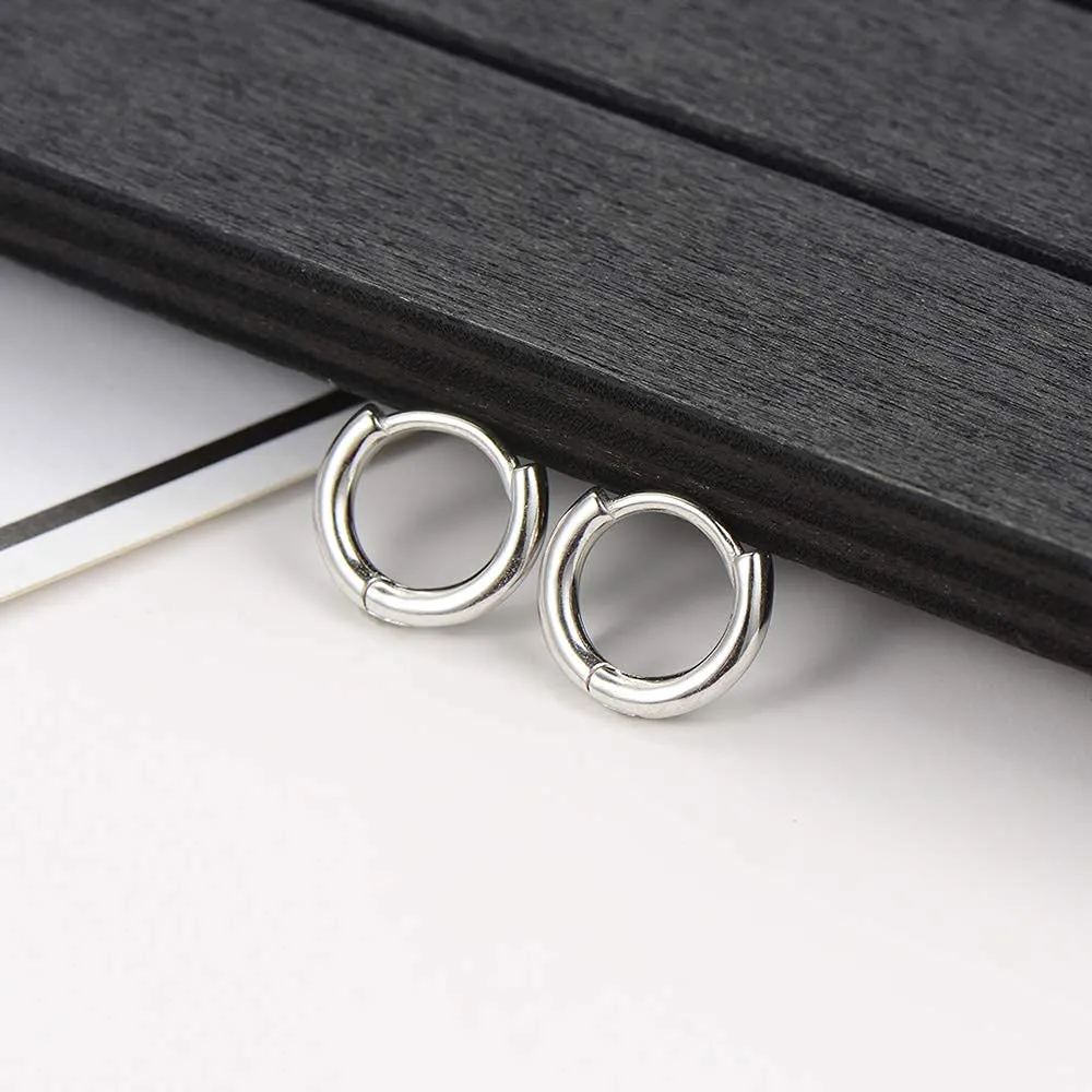 2mm Thickness Small Cartilage Huggy Hoop Earrings 925 Sterling Silver 8mm 10mm 12mm 14mm 16mm Cartlidge Helix Mini Hinged Huggie Hoops Sleepers Earrings 12.0 Millimetres