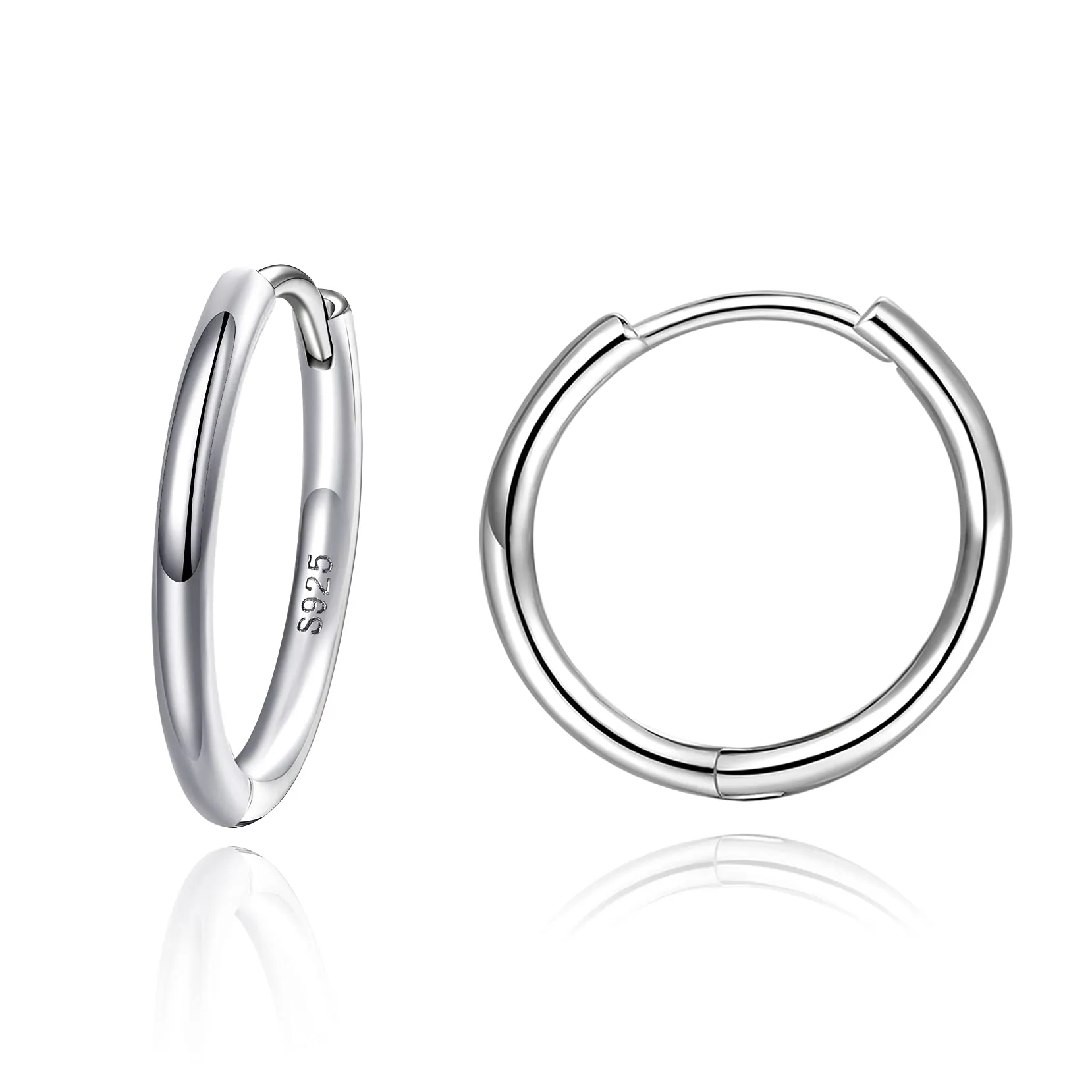 2mm Thickness Small Cartilage Huggy Hoop Earrings 925 Sterling Silver 8mm 10mm 12mm 14mm 16mm Cartlidge Helix Mini Hinged Huggie Hoops Sleepers Earrings 12.0 Millimetres