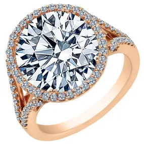 3.50 CARAT ROUND BRILLIANT CUT HALO DIAMOND  ENGAGEMENT RING