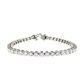 5.50 Carat Round Lab Grown Diamond Tennis Bracelet set in 14K White Gold